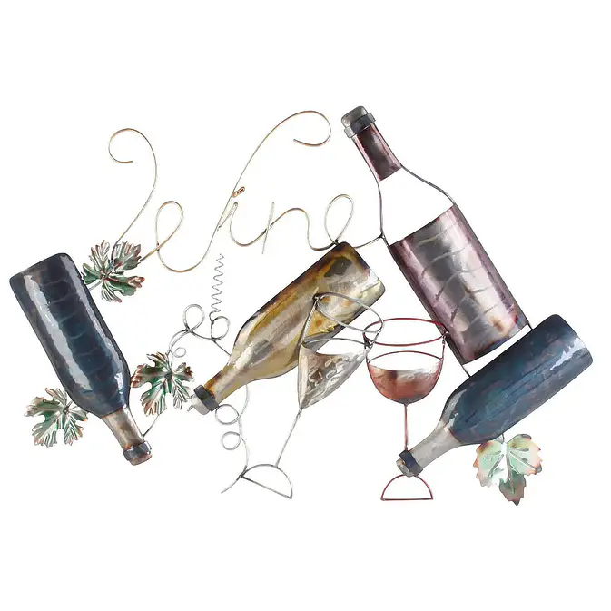 Vinho - wine bottles and glasses as a wall decoration