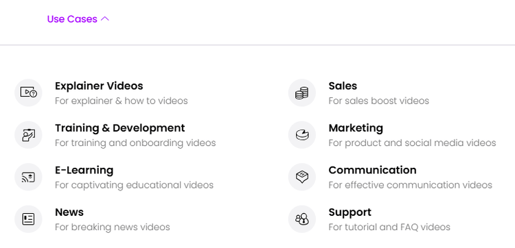 Use Cases - Typical application areas of Vidnoz AI