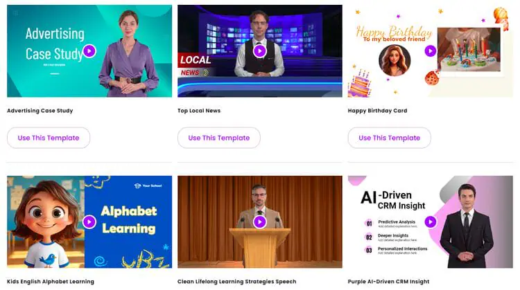 Over 2800 free AI video templates
