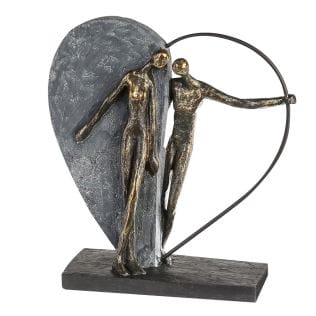 Love sculpture &quot;palpitations&quot; made of polyresin and metal