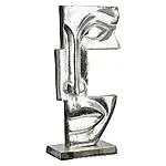 Elegante Skulptur mit abstraktem Gesicht "Big Lips", Antikfinish