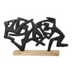 Abstrakte Skulptur "Acrobatics" mit Sockel, Mangoholz