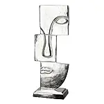 Elegante Skulptur mit abstraktem Gesicht "Small Lips", Antikfinish – Bild 4