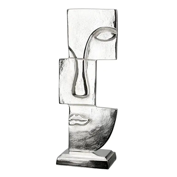 Elegante Skulptur mit abstraktem Gesicht "Small Lips", Antikfinish – Bild 4