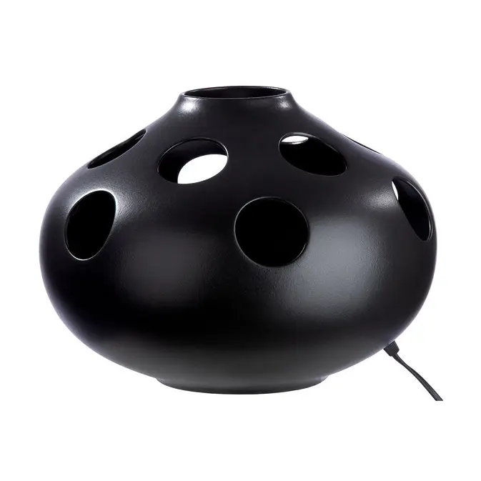 Ceramic lamp &quot;Nazare&quot; with black perforated design