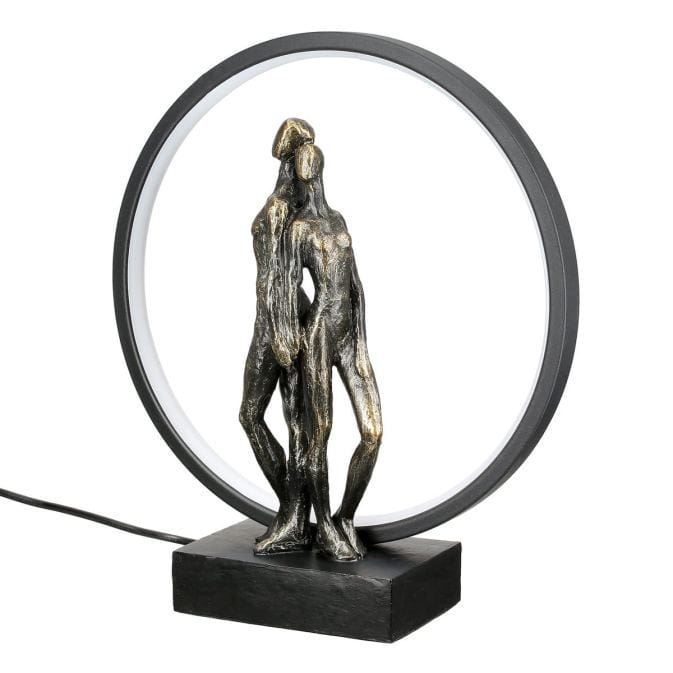 Runde Tischleuchte (LED) "Herzleuchten" aus Kunstharz