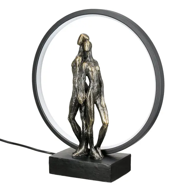 Runde Tischleuchte (LED) "Herzleuchten" aus Kunstharz