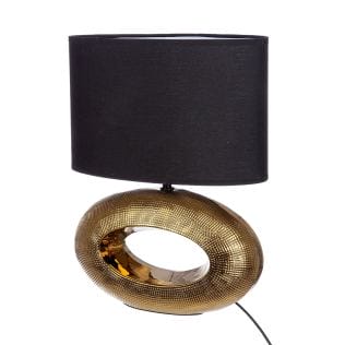 Oval table lamp &quot;Konya&quot; made of gold -colored ceramic