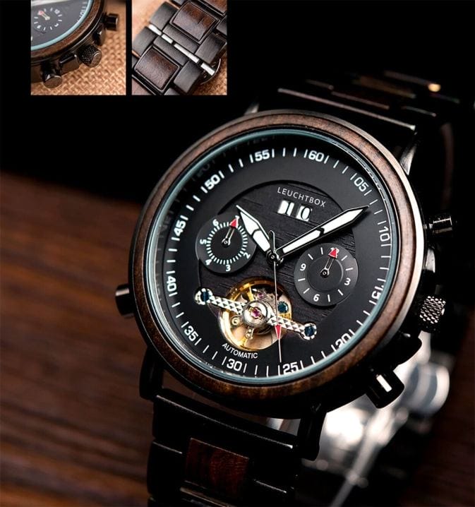 GT-Series Premium Ebenholz Automatik Herren-Uhr im Jet-Age Design – Bild 6