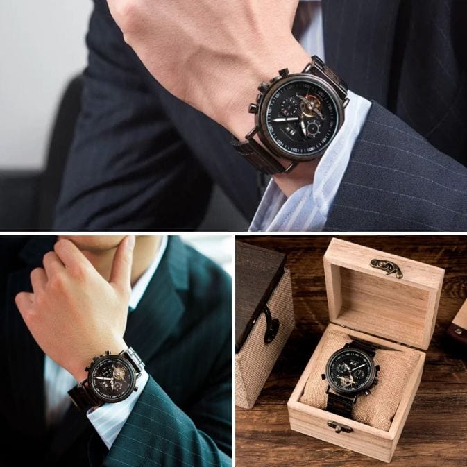 GT-Series Premium Ebenholz Automatik Herren-Uhr im Jet-Age Design – Bild 2