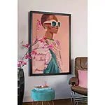 Akustikbild "Rose" – Textile Wandkunst auf Keilrahmen, schallabsorbierend – Bild 3