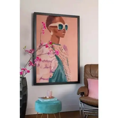 Akustikbild "Rose" – Textile Wandkunst auf Keilrahmen, schallabsorbierend – Bild 3