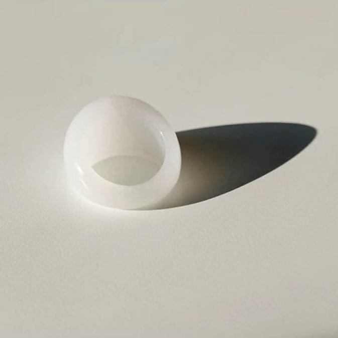 Minimalistischer, auffälliger Ring mit Tigeraugenstein, weißer Jade oder klarem Quarz – Bild 7