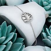 Monstera-Blatt-Armband aus 925er Sterlingsilber Monstera-Blatt-Armband aus 925er Sterlingsilber
