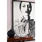 Akustikbild "Schwarz-Weiß" – Textilkunst auf Keilrahmen gespannt, schallabsorbierend – Bild 3