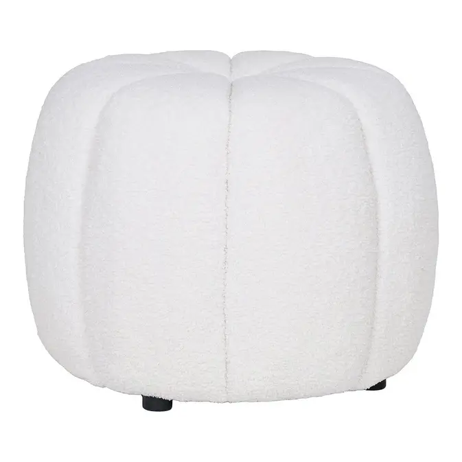 Paisley Pouf Hocker in elegantem Off-White – Bild 3