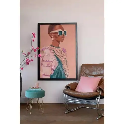 Akustikbild "Rose" – Textile Wandkunst auf Keilrahmen, schallabsorbierend – Bild 2