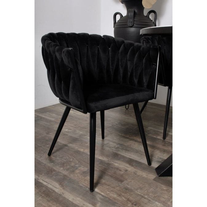 Luxuriöser Designer Stuhl "Wave" schwarz (2er-Set) – Bild 8