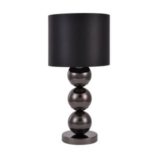 Mini Globe lamp made of polished metal on marble base, anthracite