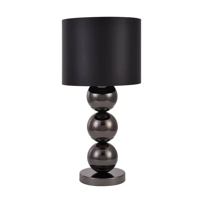 Mini Globe lamp made of polished metal on marble base, anthracite