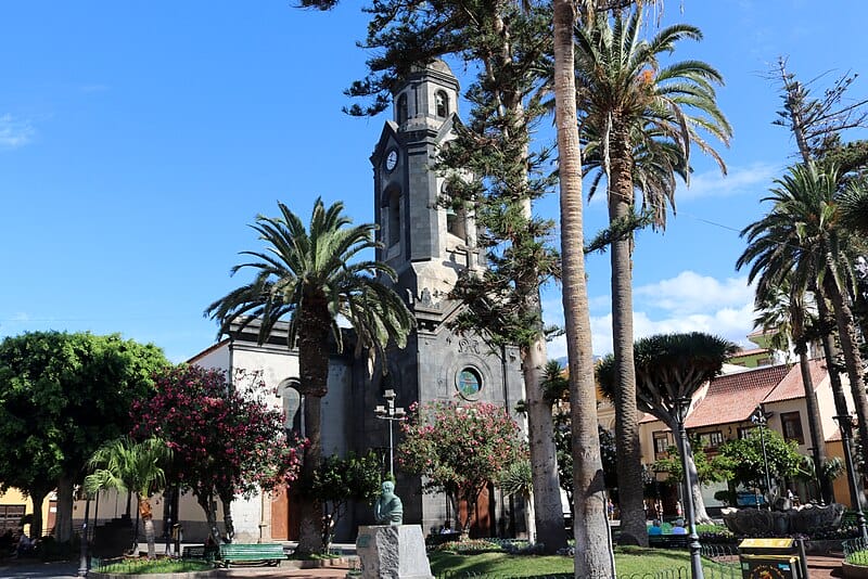 Außenansicht der Kirche Nuestra Señora de la Peña de Francia in Puerto de la Cruz , Teneriffa