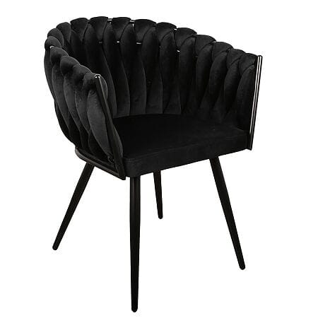 Luxurious designer chair "Wave" black (set of 2)