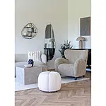 Paisley Pouf Hocker in elegantem Off-White – Bild 2