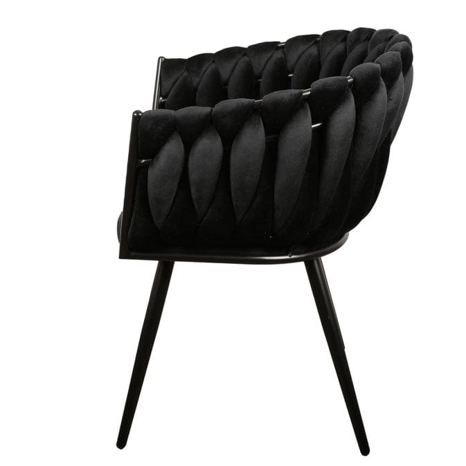 Luxuriöser Designer Stuhl "Wave" schwarz (2er-Set) – Bild 4
