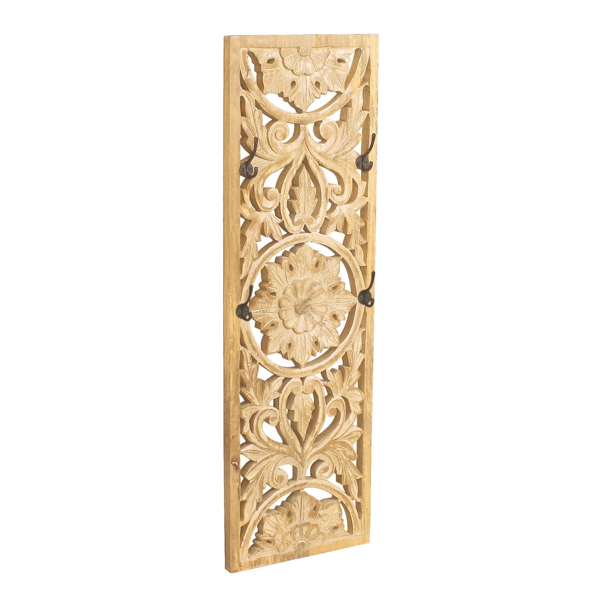 Ensemble de parquet 3 pièces « Carvings » avec sculptures élaborées, bois de manguier, teinte bois naturel chaleureuse Ensemble de parquet 3 pièces « Carvings » avec sculptures élaborées, bois de manguier, teinte bois naturel chaude – Image 8