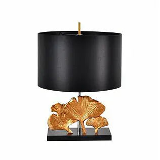 Luxurious table lamp &quot;Flora&quot; with black satin umbrella