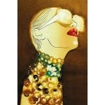 Acoustic image &quot;Bright Glasses&quot; - textile wall art on a stretcher frame, sound -absorbing