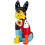 Bunte Poly-Hundeskulptur "Love Dot Doggy", Pop-Art-Stil mit Polka-Dots