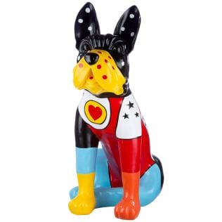 Bunte Poly-Hundeskulptur "Love Dot Doggy", Pop-Art-Stil mit Polka-Dots
