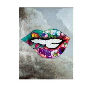 Hand painted street art painting &quot;kiss&quot;, canvas on a stretcher frame