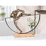 Handgefertigte Skulptur "Lifting" aus Aluminium und Mangoholz – Bild 2