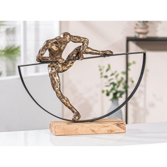 Handgefertigte Skulptur "Lifting" aus Aluminium und Mangoholz – Bild 2