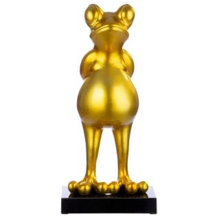 Frosch-Skulptur "Frog Oscar" aus Polyresin, gold-metallic
