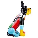 Bunte Poly-Hundeskulptur "Love Dot Doggy", Pop-Art-Stil mit Polka-Dots – Bild 3