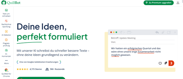 QuillBot – Smarter Assistent für präzises und kreatives Schreiben (inkl. Browsererweiterung)