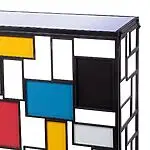 Sideboard "Mondrian", Glas-Metall-Mix, Hommage an Moderne Kunst – Bild 5