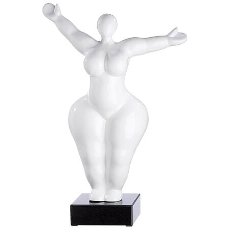 Abstrakte Aktskulptur "Lady Niki" aus Polyresin, weiß glänzend