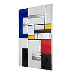 Abstraktes Wandbild "Avantgarde" im Stil von Piet Mondrian – Bild 4