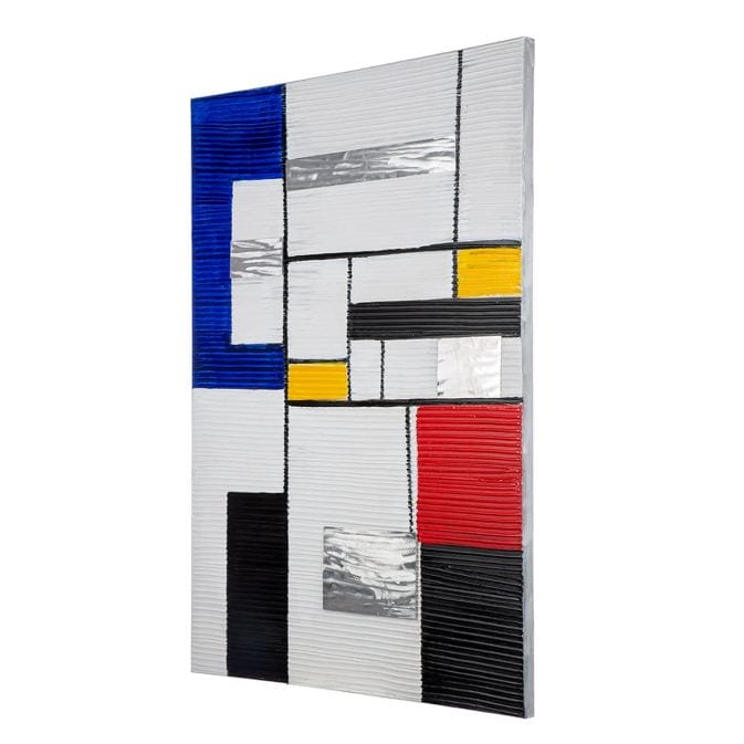 Abstraktes Wandbild "Avantgarde" im Stil von Piet Mondrian – Bild 4
