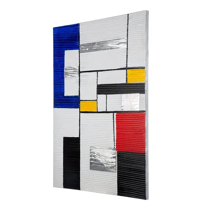 Abstraktes Wandbild "Avantgarde" im Stil von Piet Mondrian – Bild 4