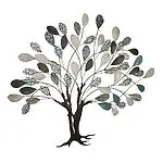 Metall-Wandrelief "Tree" - Baum mit mehrfarbigen Blättern als Wandschmuck