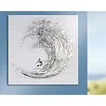 Handgemaltes Bild "Surfer", Acrylfarben und Alu-Applikationen auf Leinwand – Bild 4