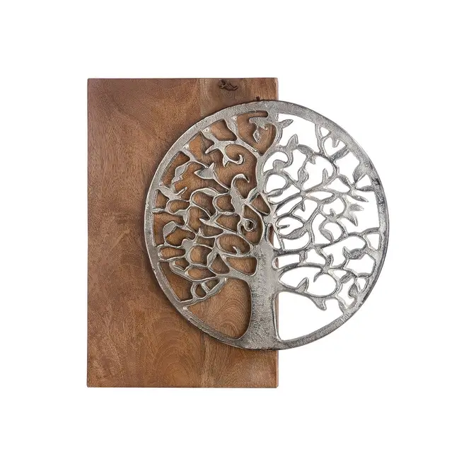 Wall object &quot;Lebensbaum&quot;, Mangoholz + aluminum
