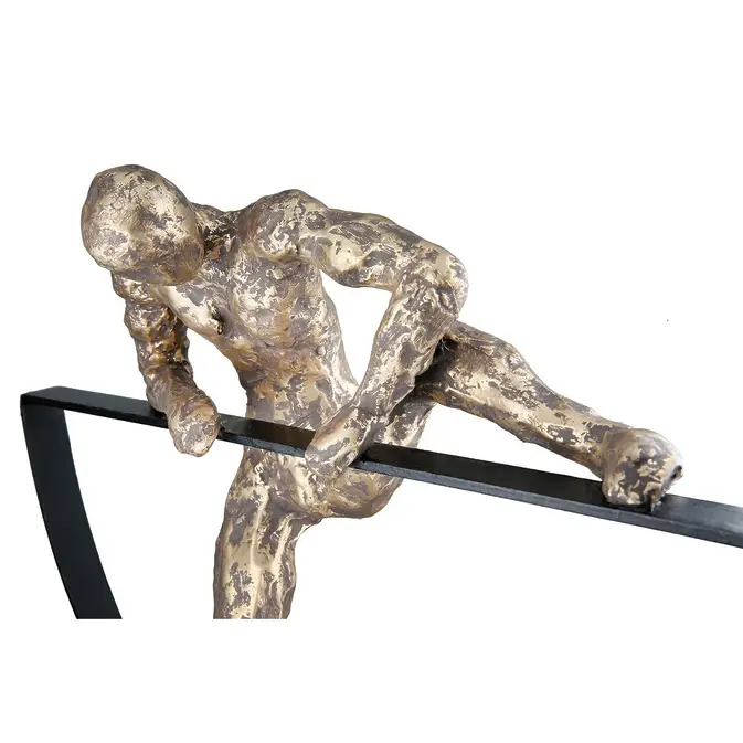 Handgefertigte Skulptur "Lifting" aus Aluminium und Mangoholz – Bild 3