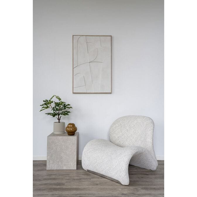 Relief-Leinwandbild "Pour Madeleine", minimalistische Wanddekoration in weiß – Bild 5