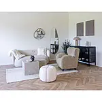 Relief-Leinwandbild "Pour Madeleine", minimalistische Wanddekoration in Sandfarbe – Bild 2